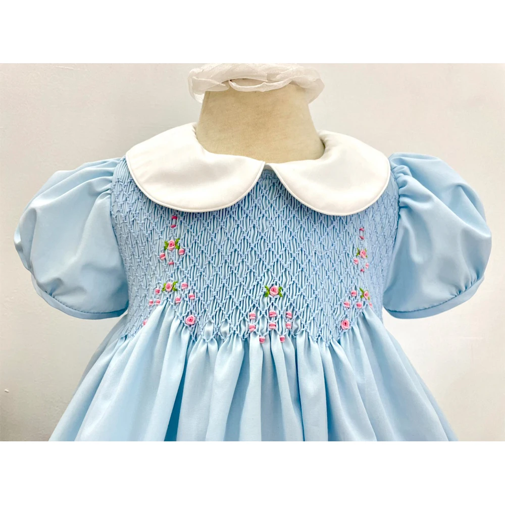 Custom Wholesale Kids Wear Vendor Designers Girl Clothing Summer Children Kids Clothes Girls Dress Embroidered Dress