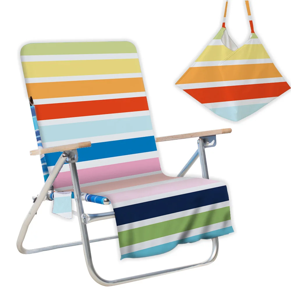 Water Absorption Drier Mat Swimwear Colorful Chaise Lounge Towel Covers Printed Beach Towels Tie-Dye Chair Cover