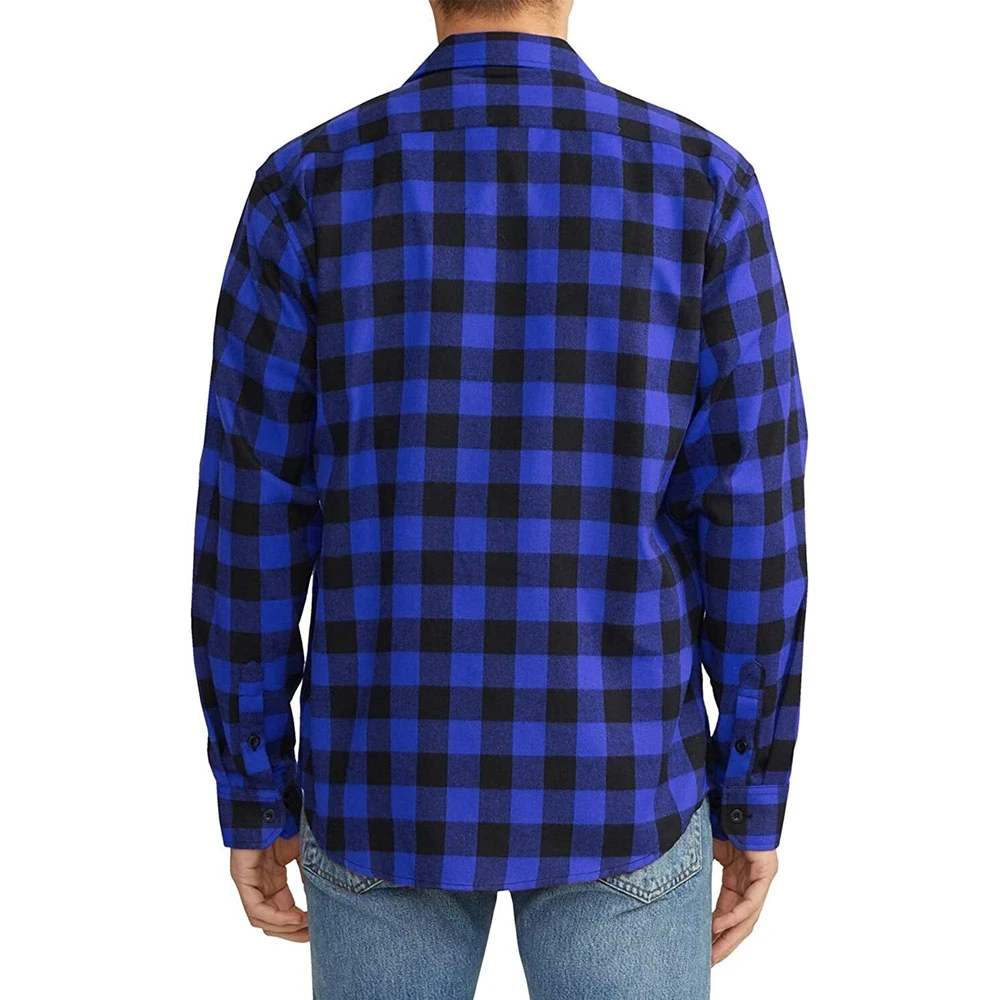 Men Breathable fashion clothing urban custom 100% cotton merino wool plaid shirt long sleeve wholesale flannel shirt for men