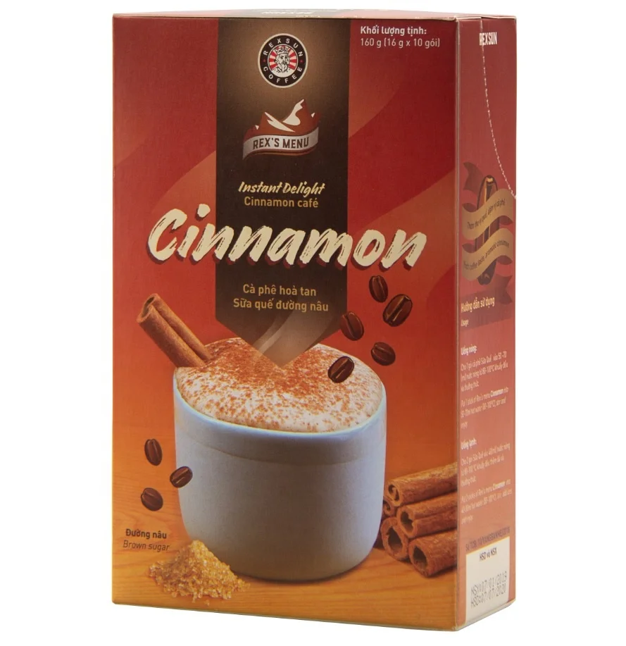 Instant coffee 3 in 1 coffee mix with natural cinnamon powder special taste Rexsun brand