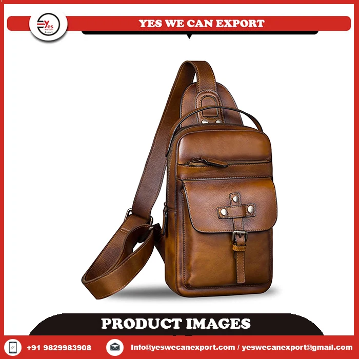 Designer Sling Bag Men Crossbody Shoulder Bag Indian Vintage Handmade Leather Unisex Sling Leather Messenger Bag For Sale