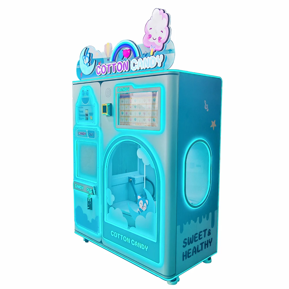 Multi Language Cotton Candy Vending Machine Robot Automatic Design Cotton Candy Machine Automatic Design Cotton Candy Machine