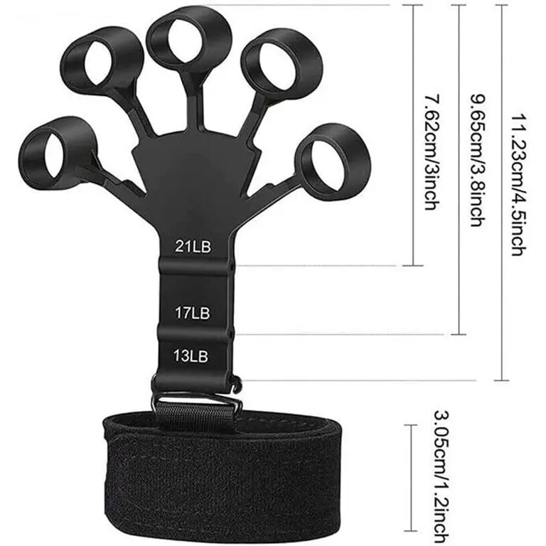 Elastic Finger Gripper Flex Gripster Guitar Hand Grip Exerciser Strengthener 6 Resistant Levels Expander Rubber Finger Trainer