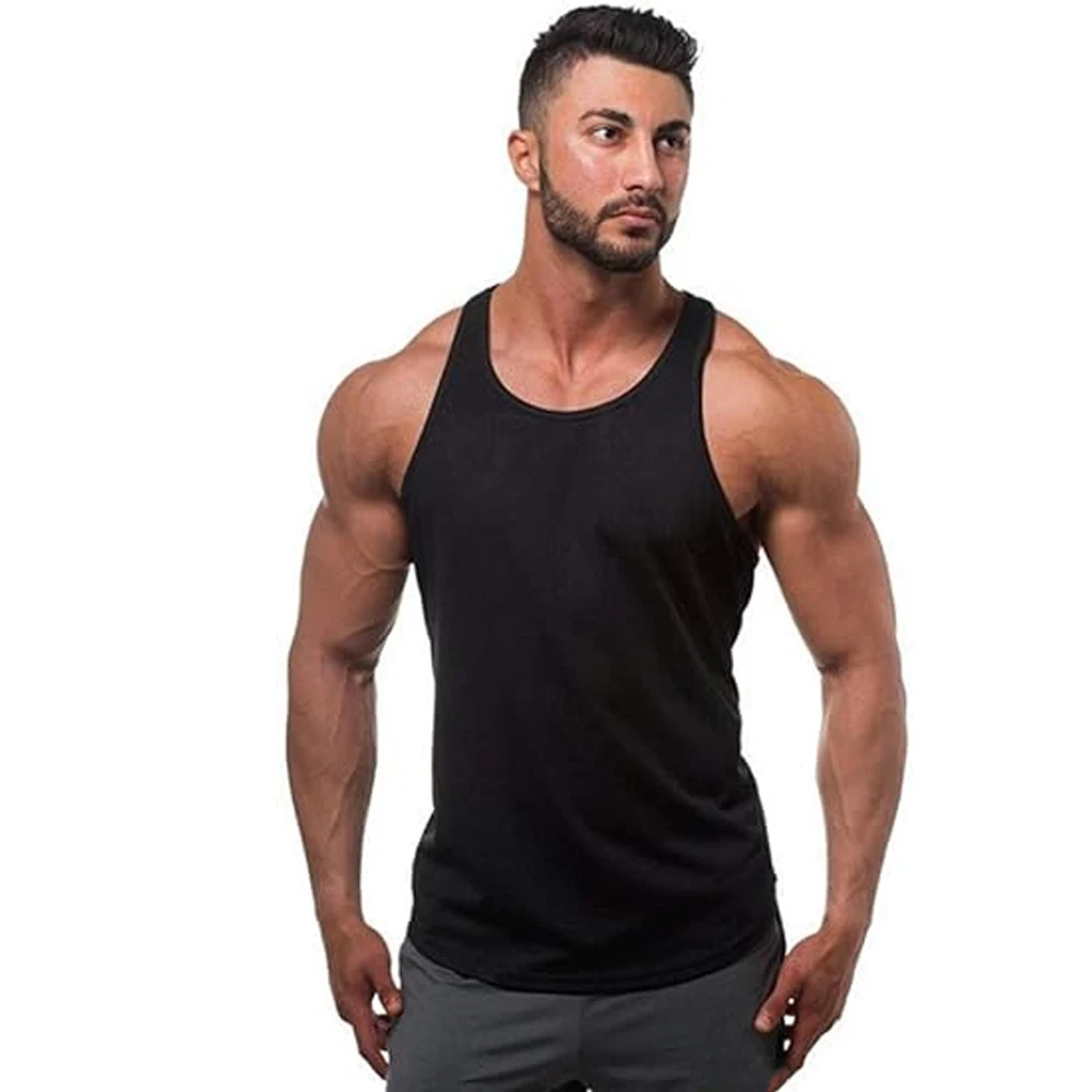 Sports Cotton Boys Muscle Singlet Sleeveless Travel Vest Gym Mens Bodybuilding Fitness Running Custom Logo Vest