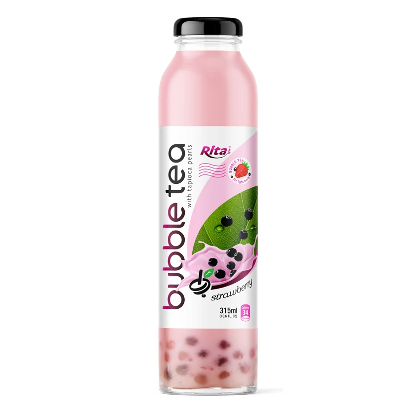 Wholesale Bubble Tea With Taro Flavor 315ml Glass Bottle Factory In Vietnam Ready To Drink