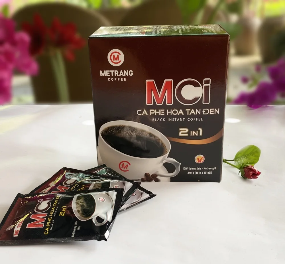 Vietnam Beverages 5% Moisture Caffeinated Type Quality Sugar Instant Coffee Flavor 2 in 1 - 16gr/sachet x 15 In Box Packaging