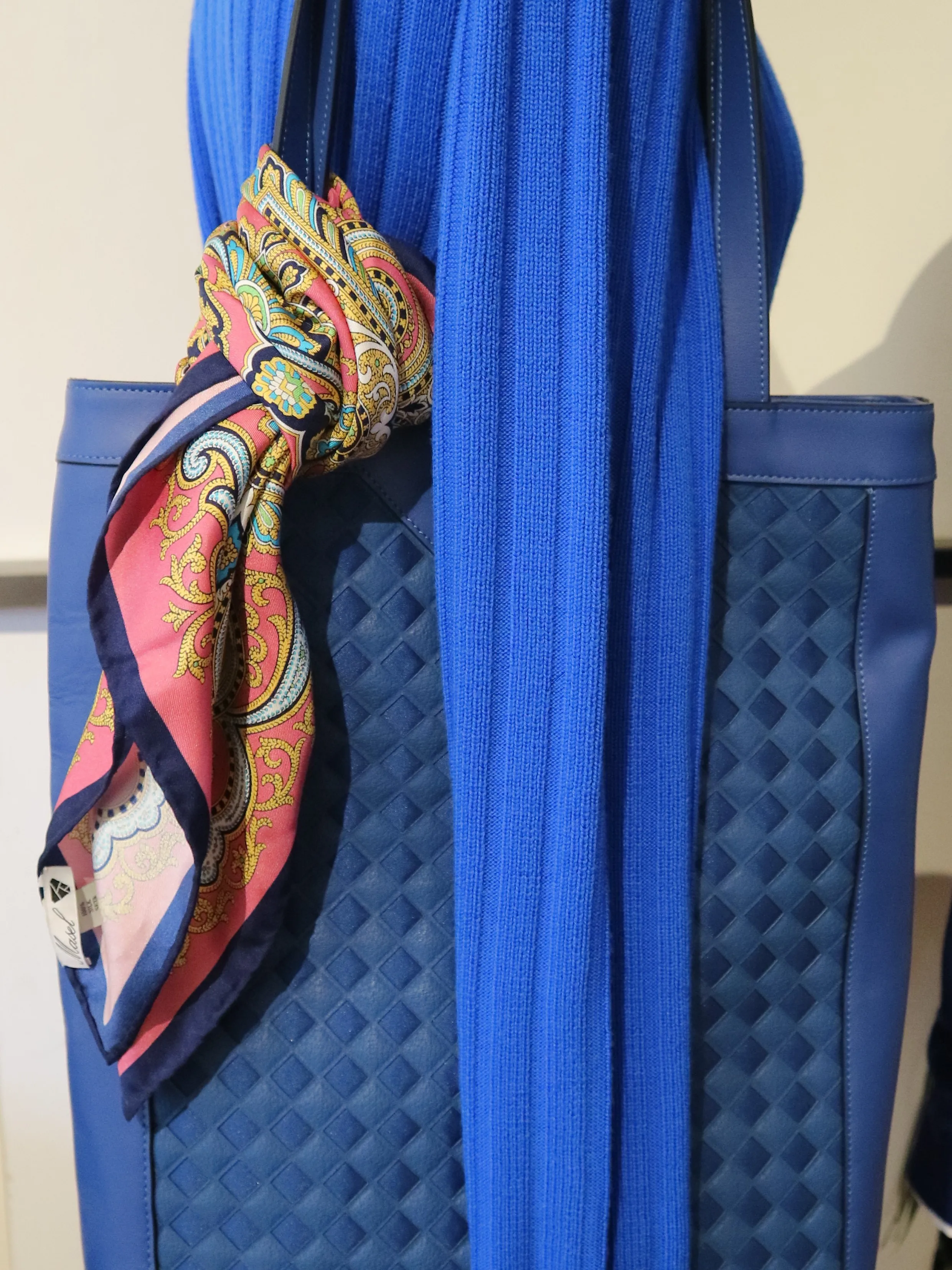 100% Italian Silk Scarf Dark Red Abstract Flowers Print Classic Square Style Ready to Wear Woman Accessory for Ceremonies