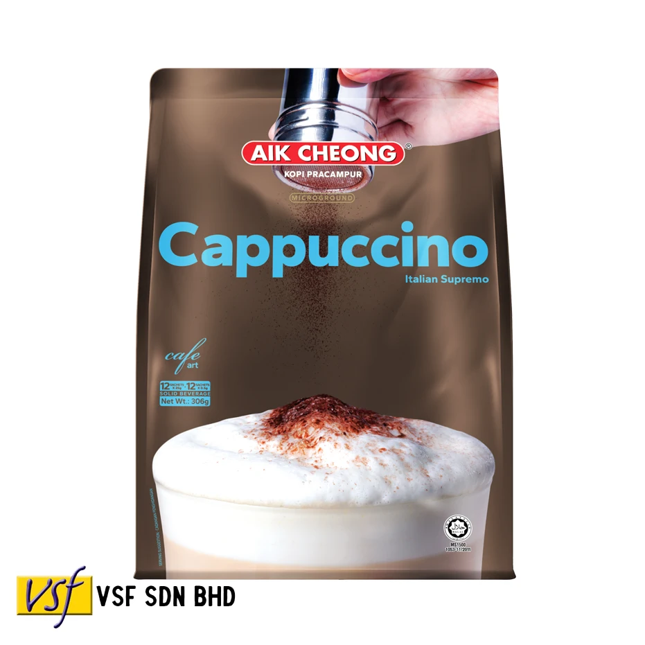 Aik Cheong Coffee Cafe арт-капучино 25 г x 12s 24 pkts халяльный Сертифицированный кофейный напиток бариста приготовленный в Малайзии