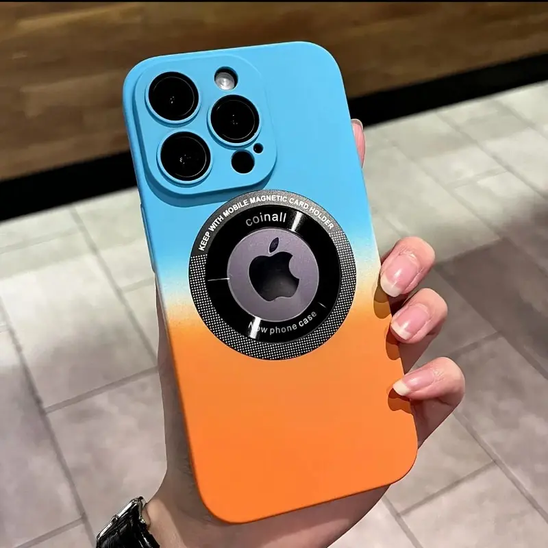 Luxury For Magsafe Wireless Charge Hard PC Phone Case For iPhone 14 13 12 11 Pro Max 14 Plus Magnetic Gradient Color Matte Cover