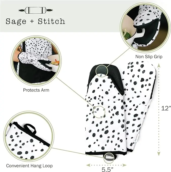 Подгонянные хлопковые рукавицы и фартук комплект из 3 предметов противожаркое защитное оборудование с индивидуальным дизайном логотипом