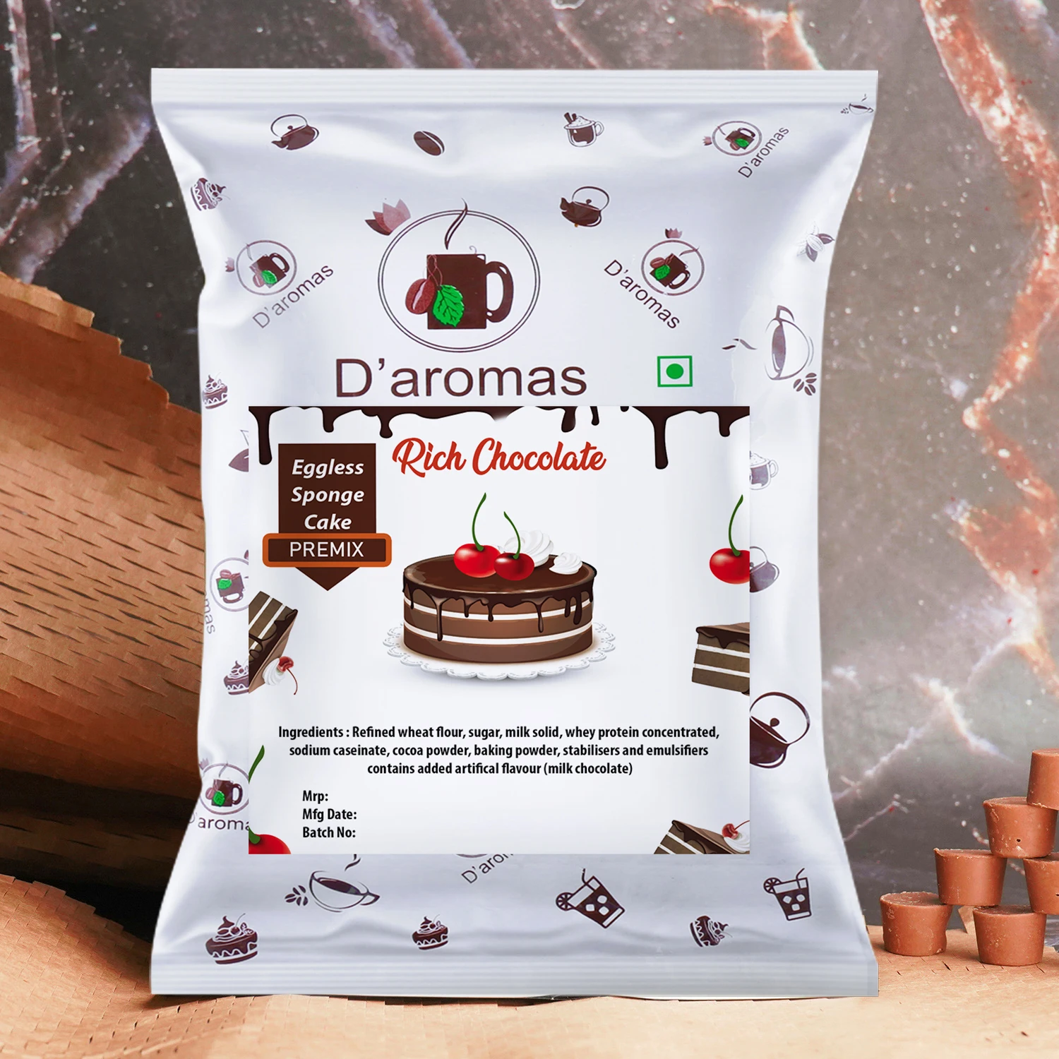 Chocolate Cake Premix 1kg, Instant Chocolate Cake Premix Powder, Egg Free Premium Cake Premix