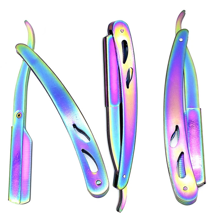 Customized Logo Straight Shaving Razor Barber Hairdressing Folding Knife with Slider for Face & Body Use By Fitness Drills