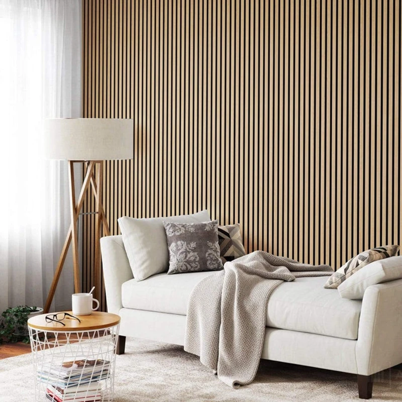 Acoustic wooden panels  interior wood panelling for walls sound proof slats wall panels Natural Wood Surface