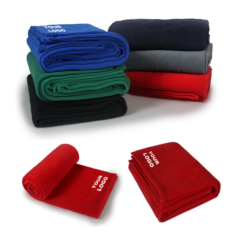 Оптовая продажа рекламное Флисовое одеяло из переработанного полиэстера уютное микронорки дешевое по заводской цене