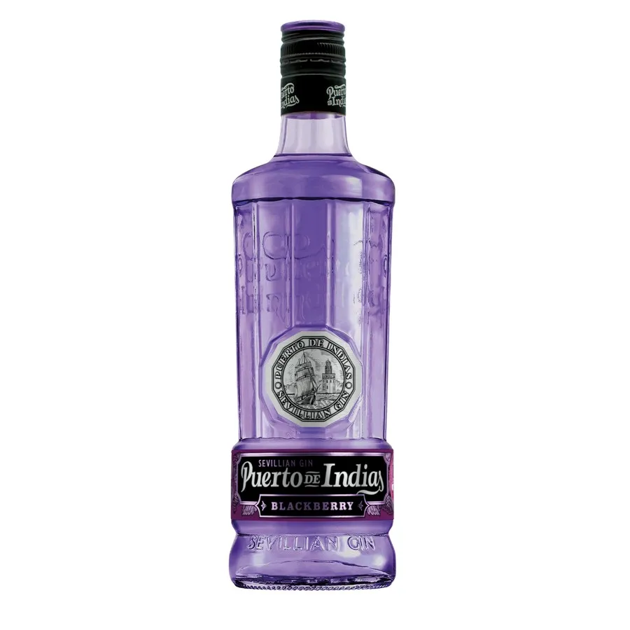 Gin Puerto de Indias Blackberry Premium Gin Alcoholic Beverage Glass Bottle Liquor 1L 37,5%