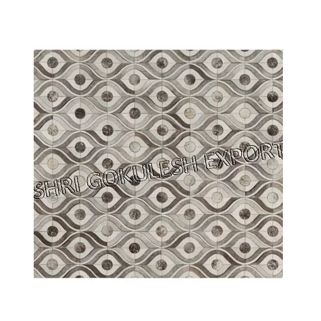 Indian Style Traditional Leather Patchwork Carpets Quality Grade Home Decoration Floor Carpet / Area Rug Export