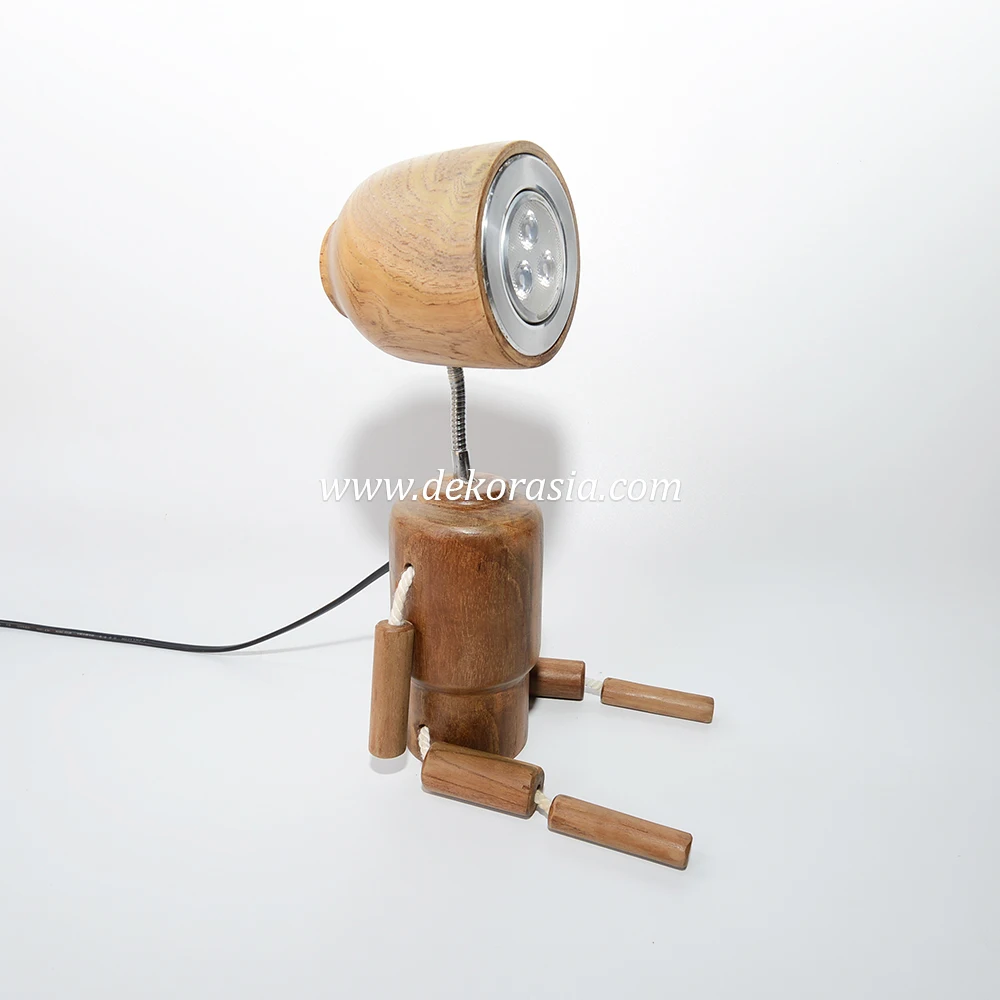 Unique Shaped Wooden Table Lamp, Home Decorative Wooden Standing Table Lamp for Bedroom Decor