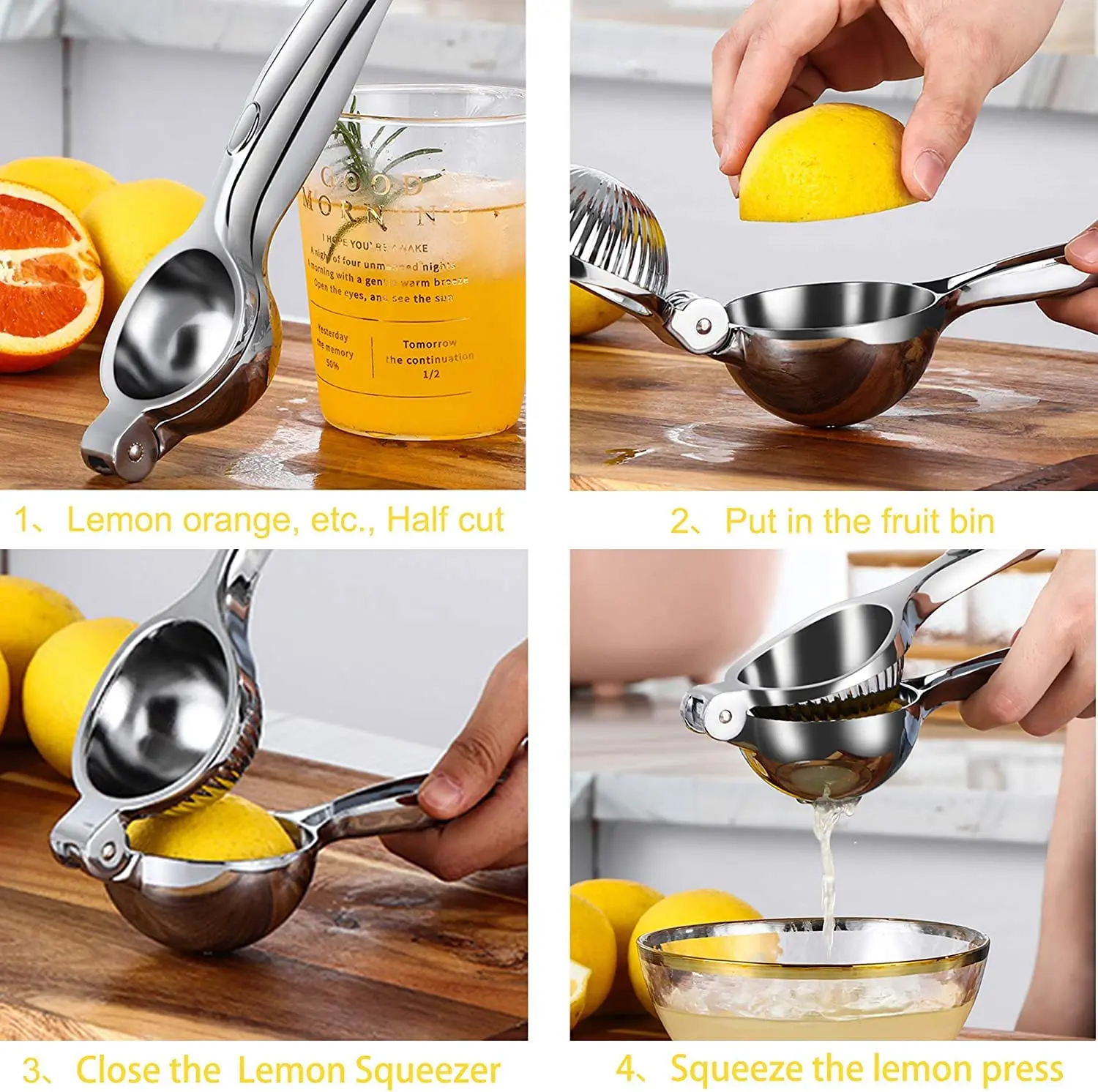 2024 Hot Selling Stainless Steel Trending Products Manual Hand Press Lime Juicer Maker Lemon Squeezer Kitchen Tool Supply