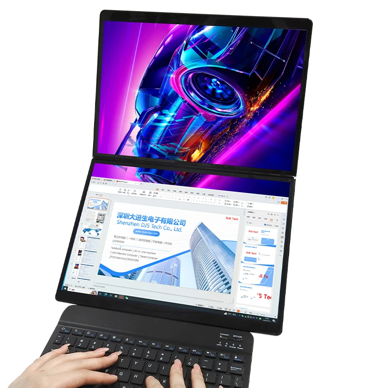NEW i3 12gen Dual Touch Screen RAM 32GB SSD 2TB Laptop With Blue tooth keyboard 10.95+10.95 Inch Office Computer
