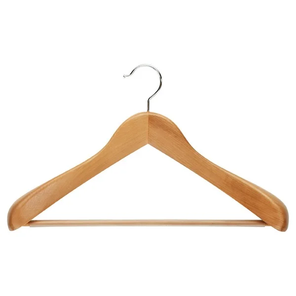 Wholesale Garment Hanger Natural Colour Custom Wooden Hanger For Clothing Storage Cloths Hanger With Hook Customized Logo
