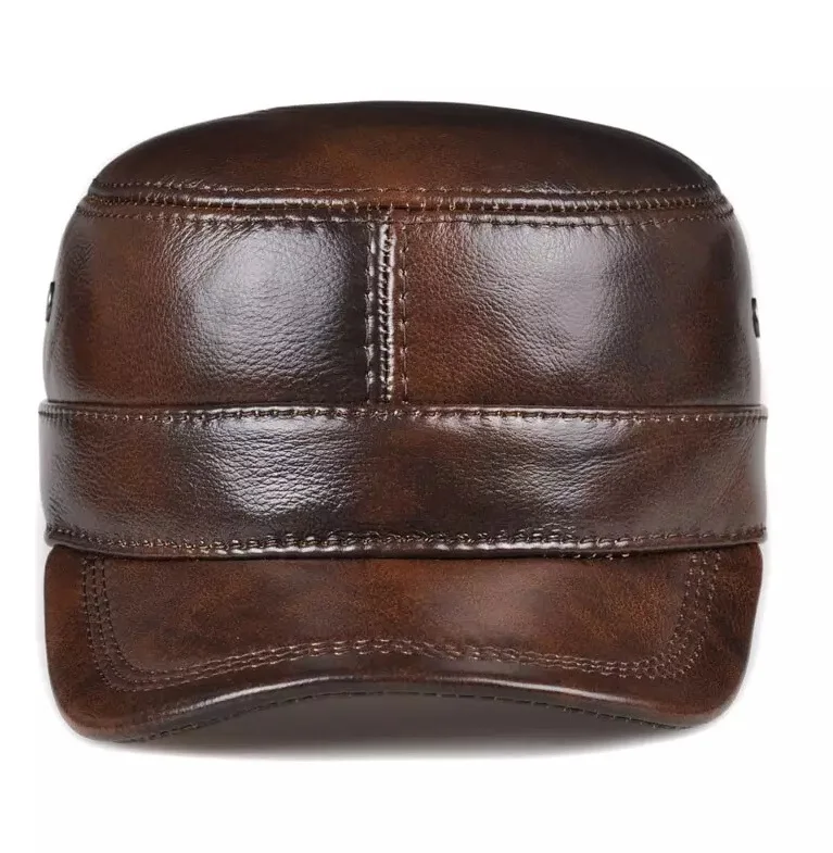 Real Leather Luxury Brand Hats Women Men-Cap Flat Female Adjustable Autumn Winter Captain-Caps wholesale offer