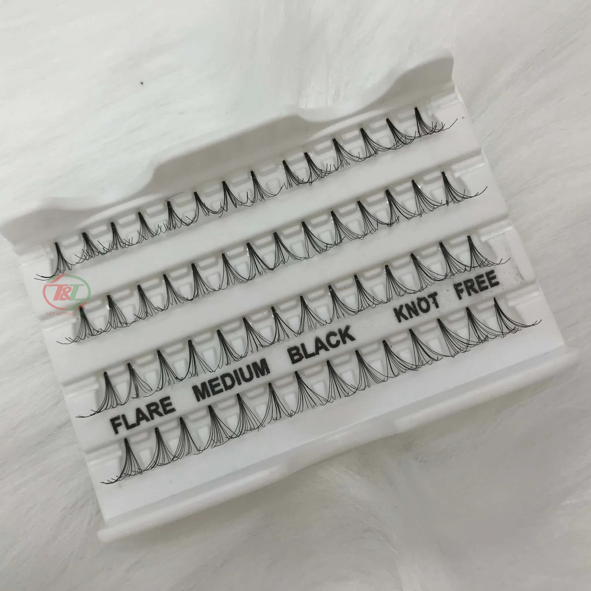 Vietnam wholesale premium quality flare eyelash knot free 56 clusters eyelash extension supplies professional