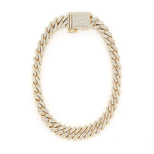 Mens Lab Grown Cuban Link Bracelet Diamond Iced Out Link Cuban Chain Bracelet High Quality Classic Cuban Style Bracelet