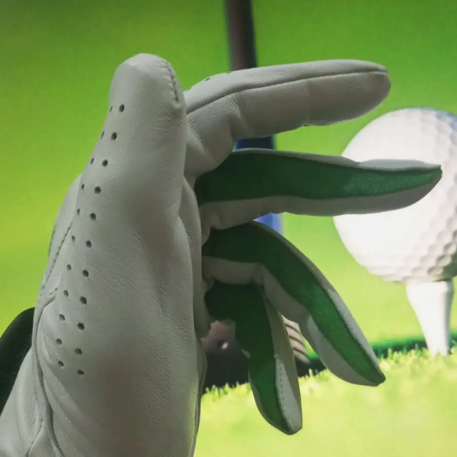 Cabretta leather right and left hand golf gloves customize logo golf gloves hot selling reasonable price sports gloves