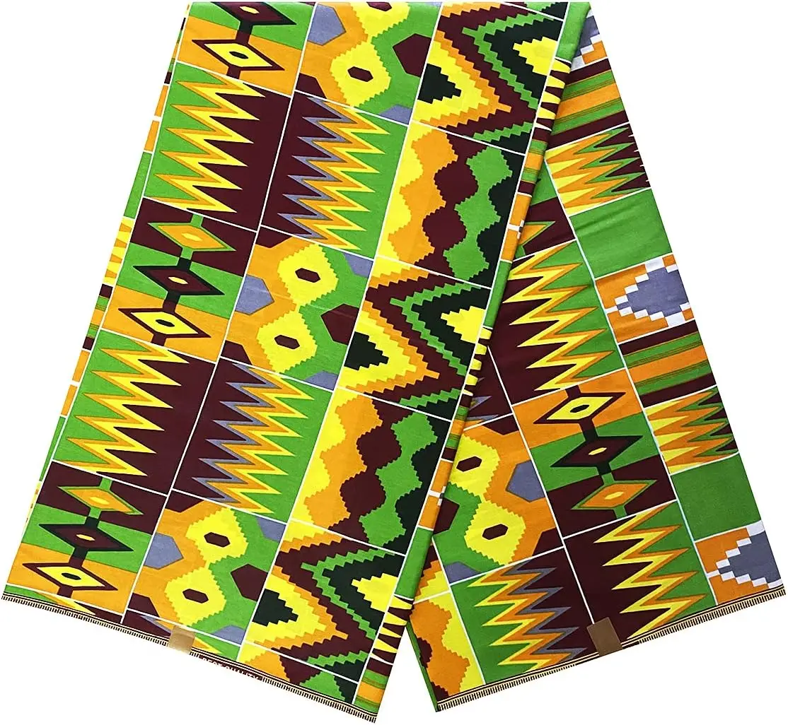 Премиум хлопчатобумажная ткань Kente уникальный африканский дизайн тканая с принтом для платьев рубашки одежды по требованию заказчика