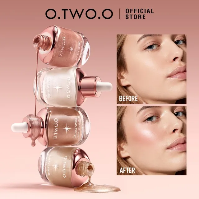 OTWOO 2025 Shimmering Silky Liquid Highlighter New Face Glowing Liquid Makeup with Pearlescent Pigments  Highlighters