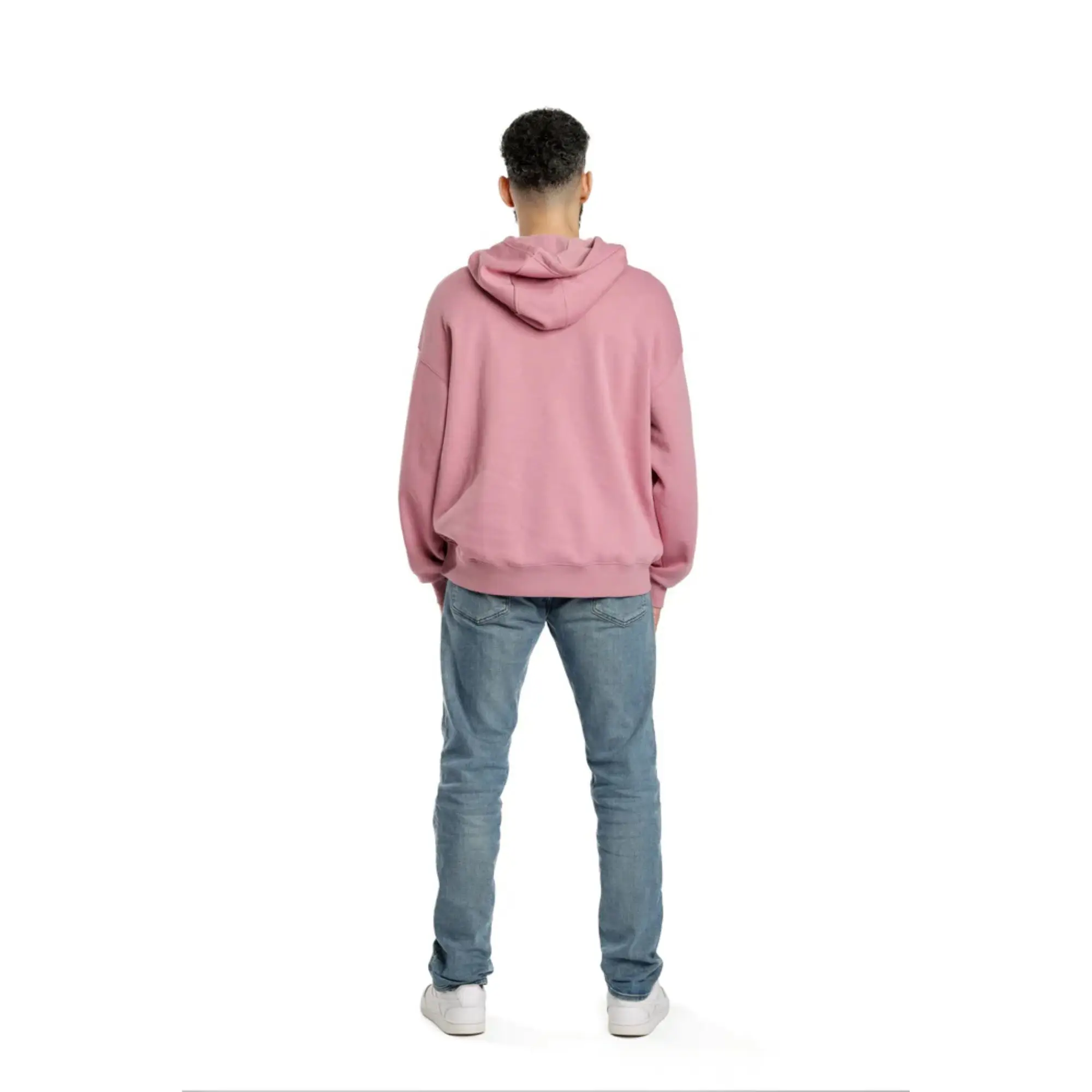 60% Cotton 40% Polyester Mens Premium Fleece Relaxed Sweatsuit Set in Orchid Pink with Pockets and Soft Brushed Inside