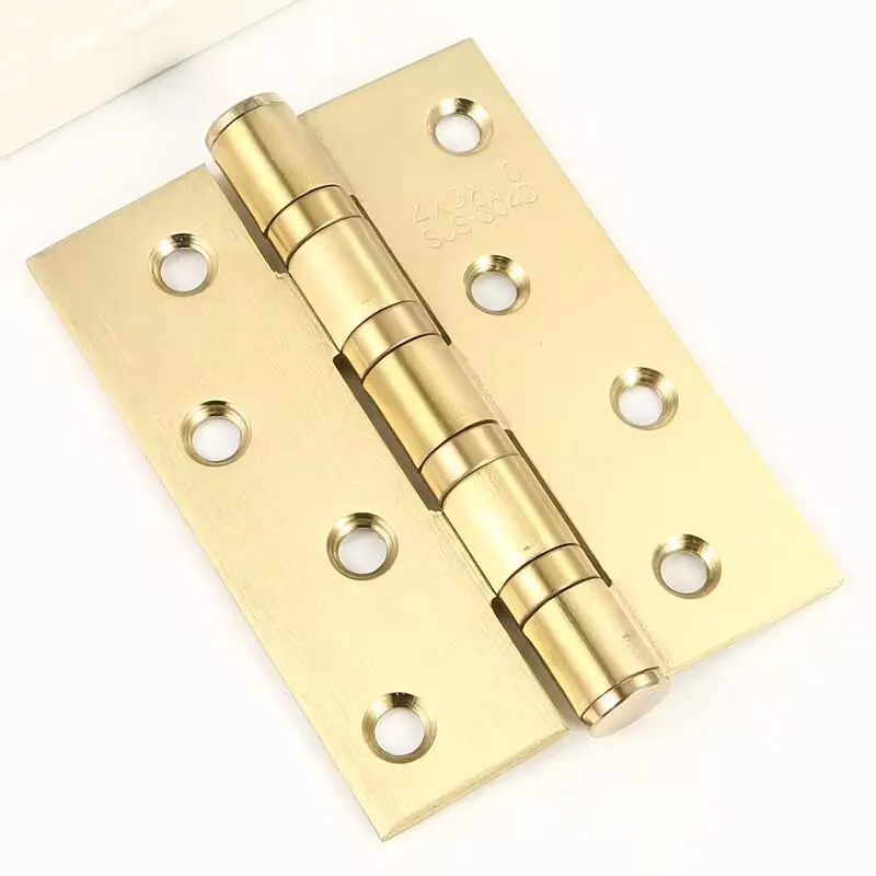Wholesale 4 Inch Heavy Duty Stainless Steel Thickened Ball Bearing Gold Plated Door Hinge for Wooden Door