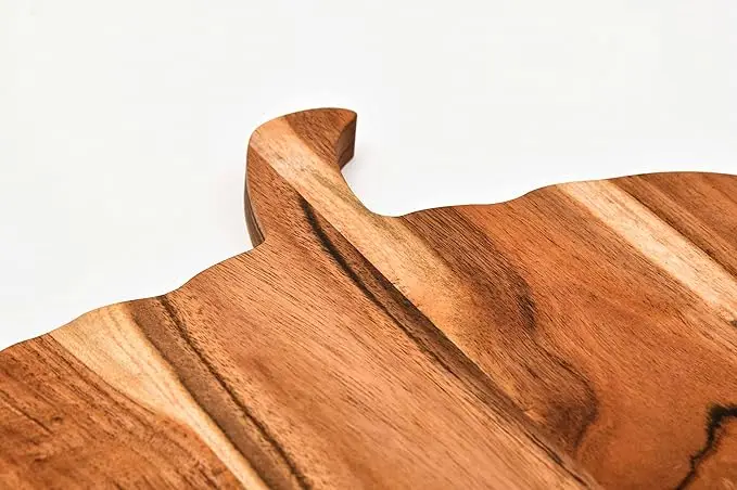 Organic Acacia Kitchen Butcher Block Board Set for Wood Chopping Meat Cheese Vegetables Fruit Salad (Pumpkin Board)
