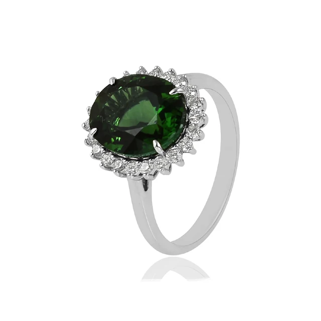 Classic design 925 sterling silver Ethiopian opal CZ multi gemstone women ring gift jewelry