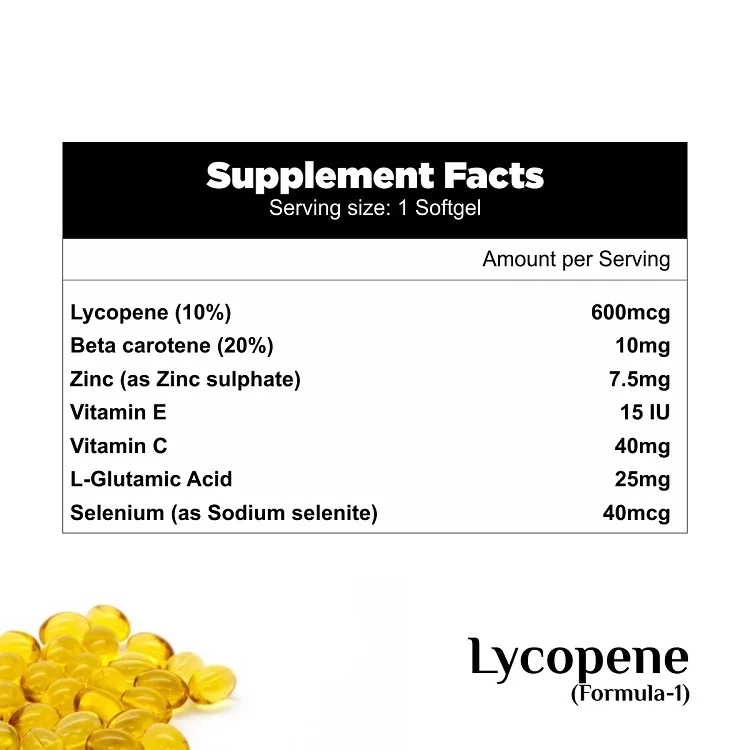 Best Quality Healthcare and Dietary Supplements Wholesale Natural Lycopene Softgels Formula - 1 at Competitive Price