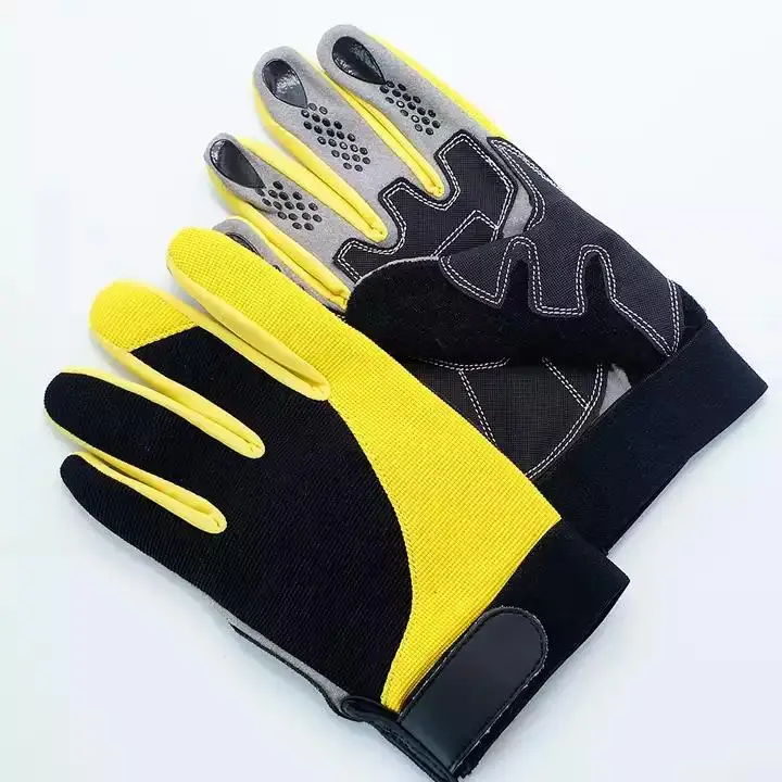 Microfiber Synthetic leather Super Grip Performance Mechanical Working Safety Gloves with Silicon Dots