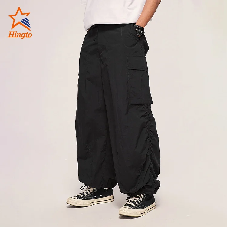 Wholesale Custom Three-dimensional pocket windbreaker pants Cargo Pants De Hombre Men Wide Leg Pants