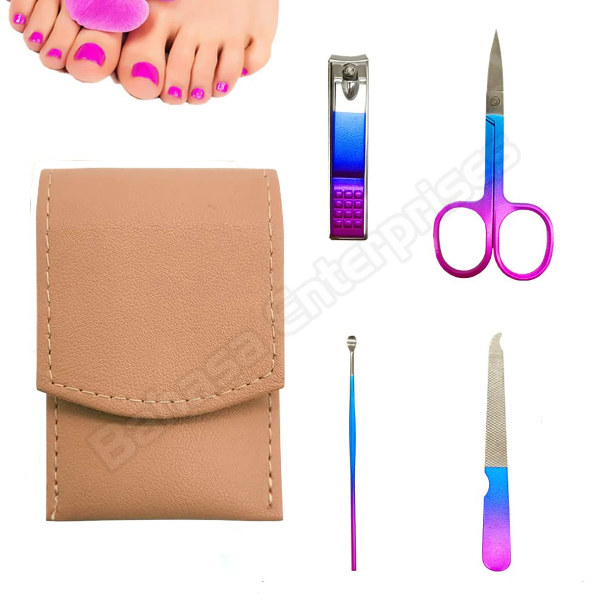 High Quality 4 piece Manicure Pedicure Grooming Kit Set for Professional Wholesale Finger & Toe Nail Care File Cuter Kit