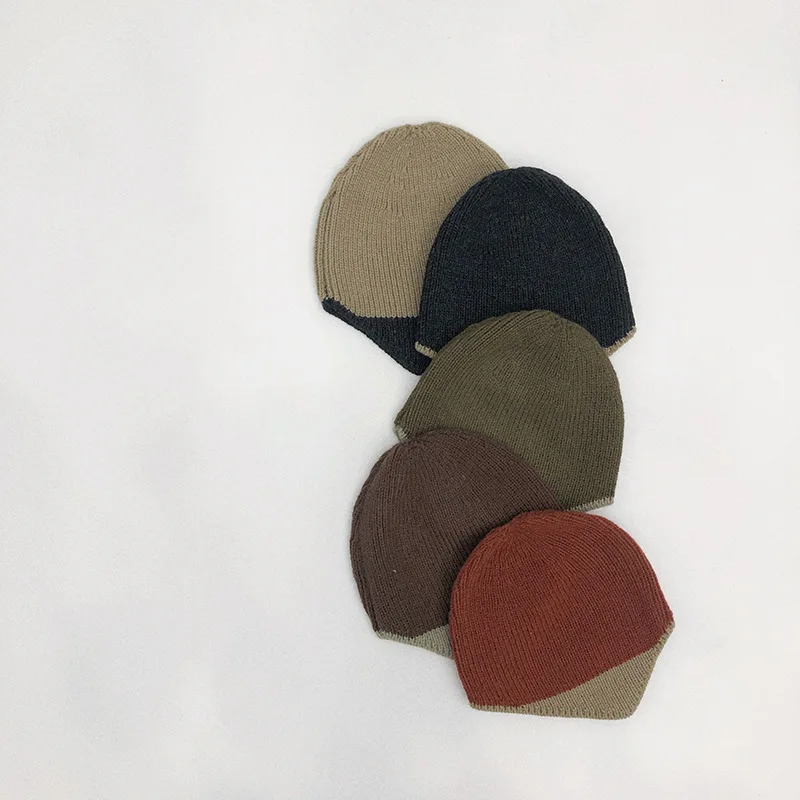 kids knitted warm hat winter knit beanies newborn casual knitwear kid fashion custom baby 0-2 years old cute hats wholesale