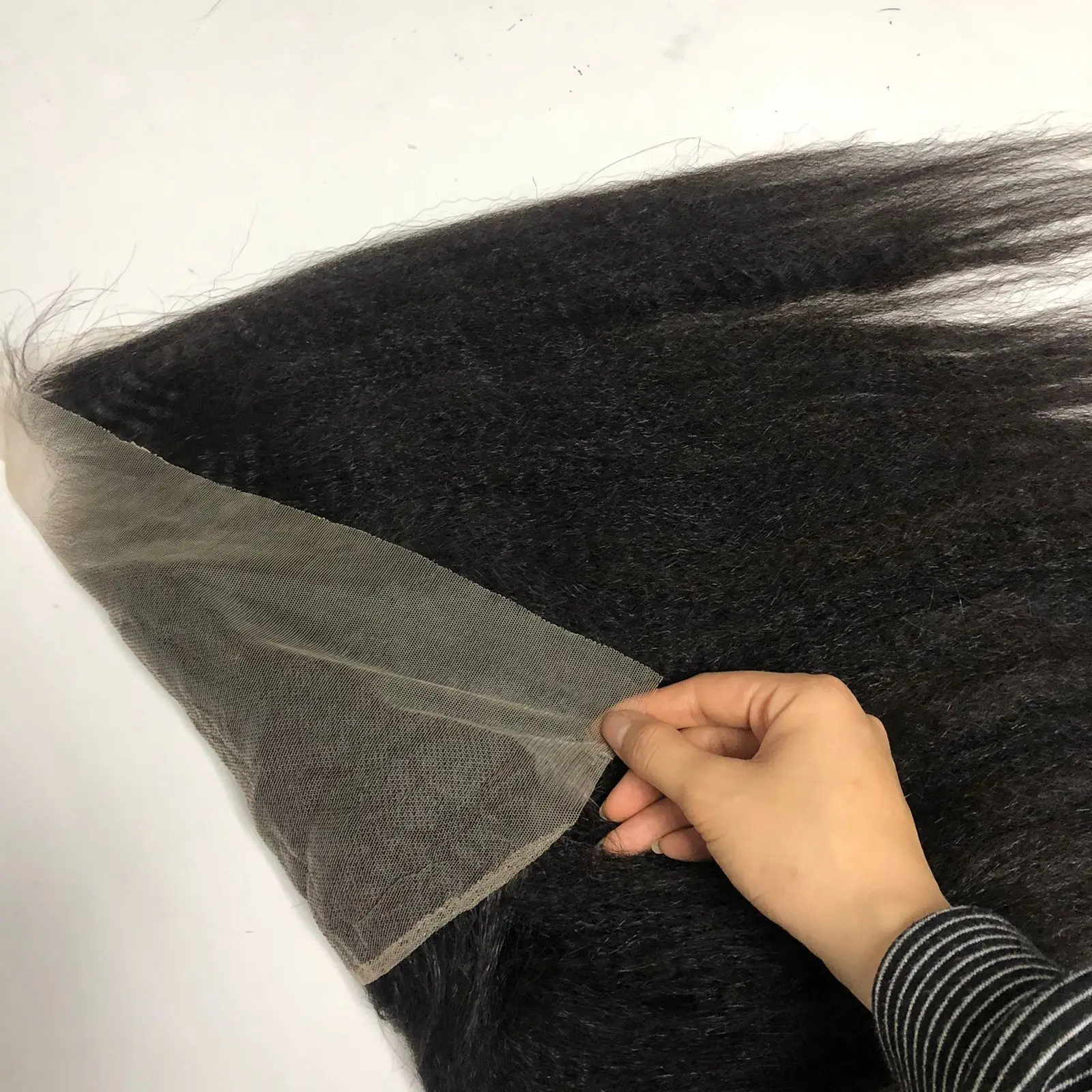 Top quality Virgin Lace Frontal Kinky Straight Styles none chemical processing with HD Transparent lace 13x4/13x6 sizes