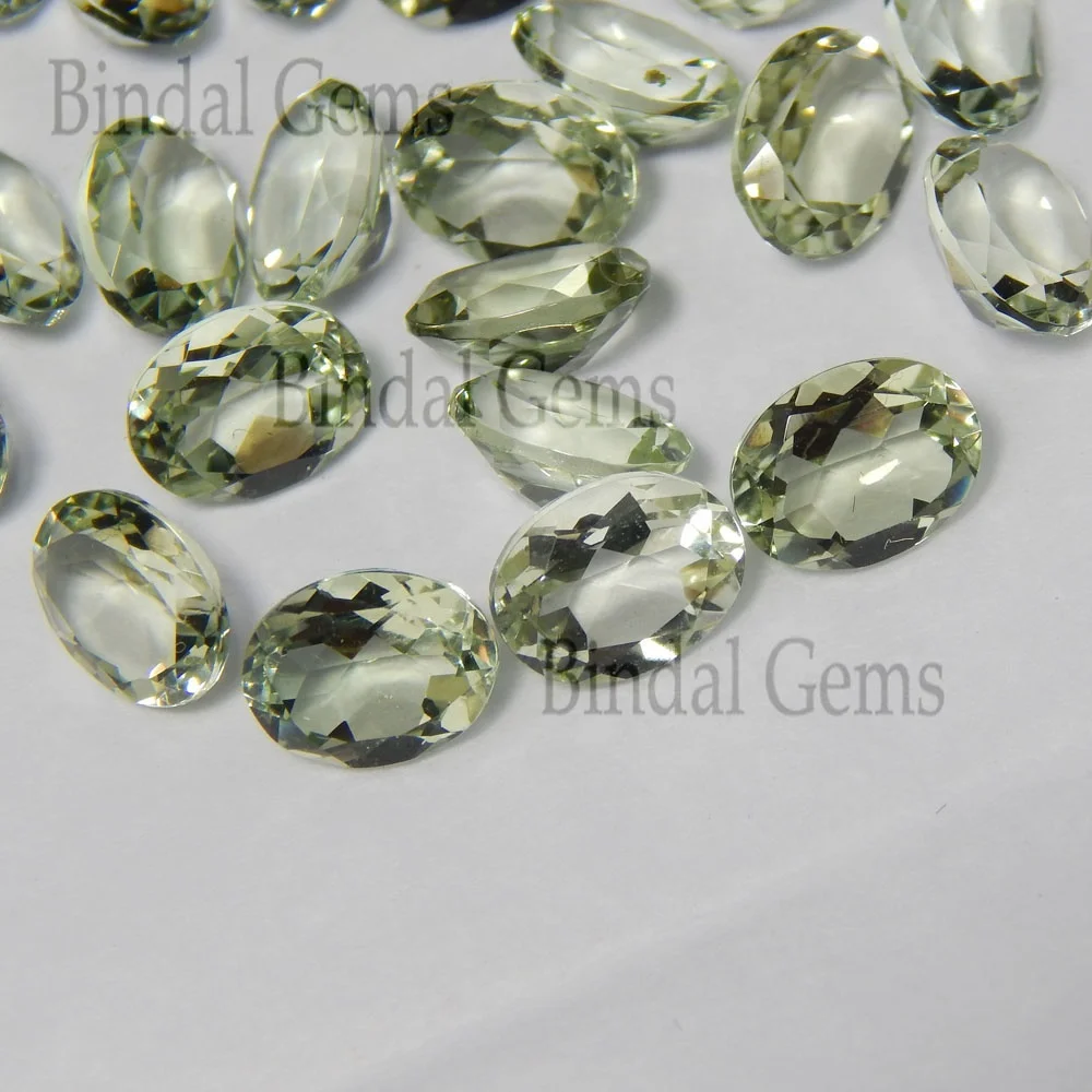 Exclusive Green Amethyst Natural Cabochon 6 x 8 MM Oval Shape Normal Cut Gemstone For Jewellery Making