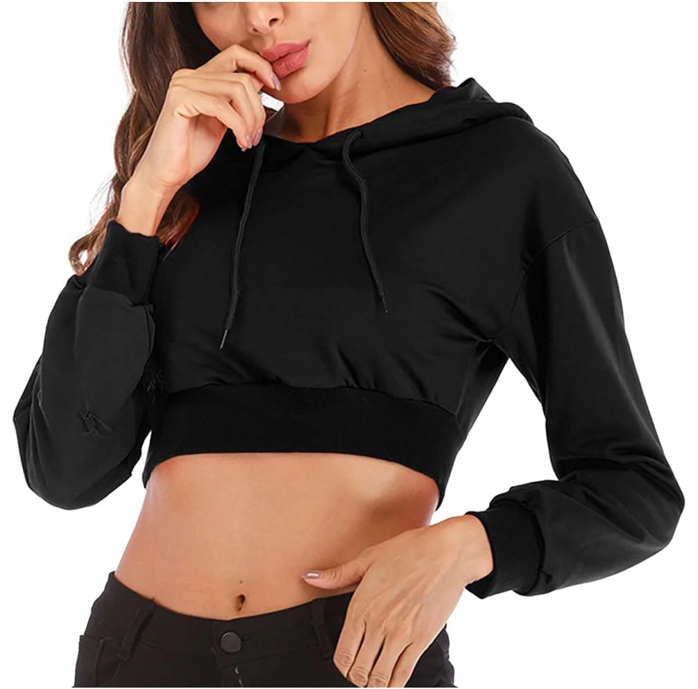 Hot sale products casual women Apparel High Quality Pullover Cotton Fleece Crop Top Hoodies breathable Women