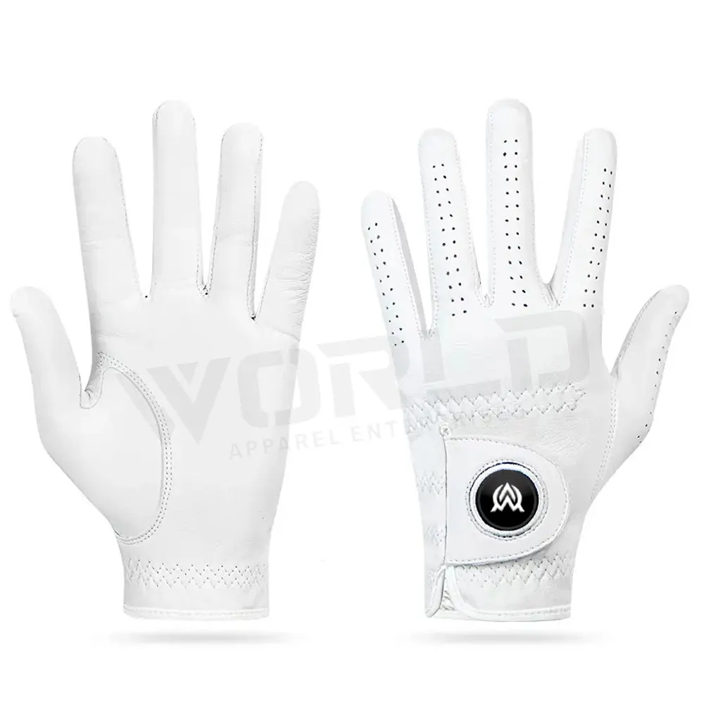 Men Golf Gloves Cabretta Leather Sports Embroider Logo Custom Packaging Anti Slip Left Right Hand Women Breathable OEM Plus Size