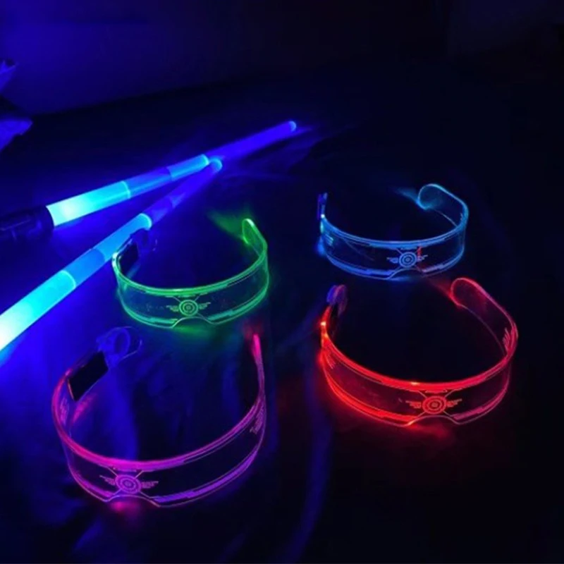 LED Visor Rave Glasses Light Up Glasses Multi Color LED Flashing Glasses For Party