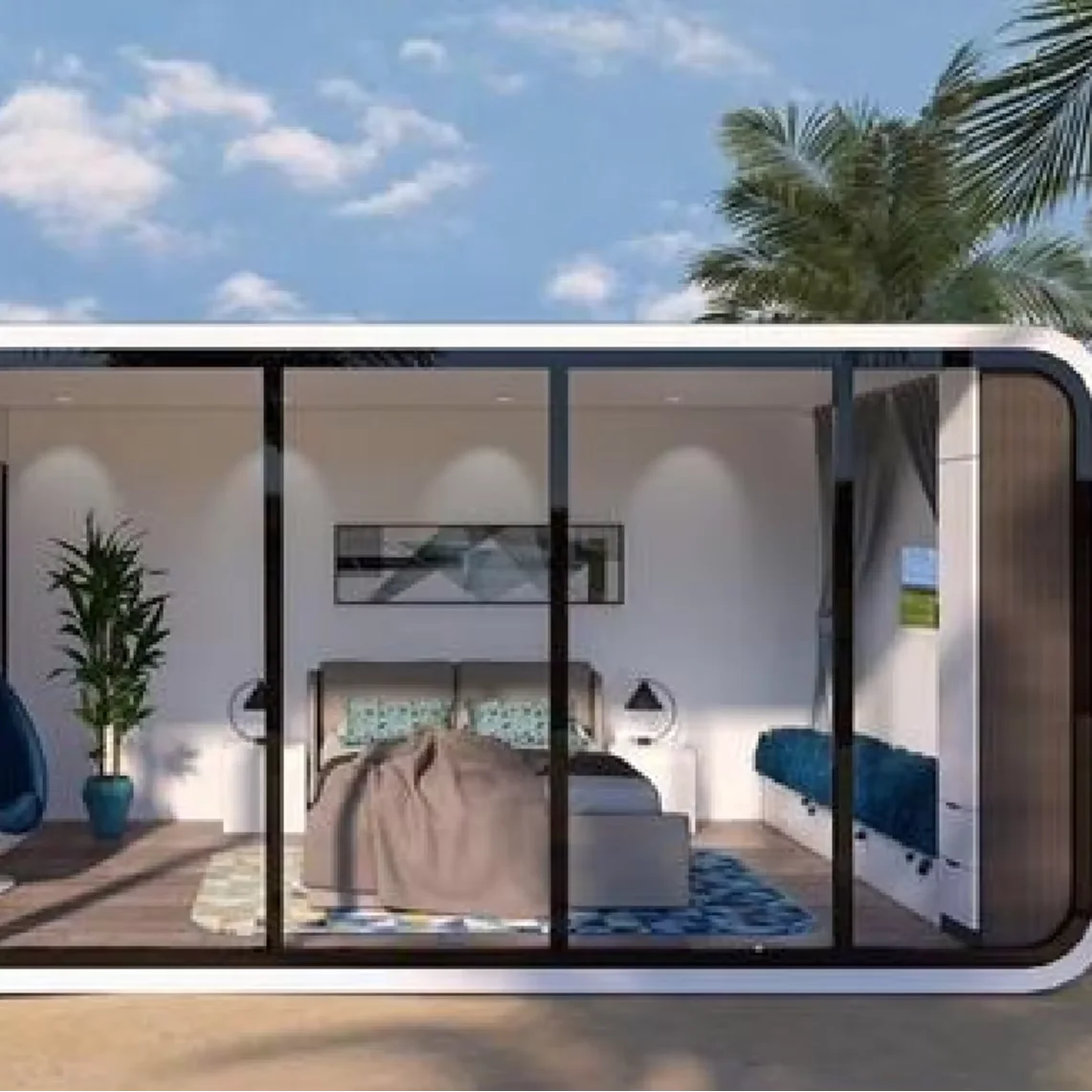 Оптовая продажа контейнерных комнат современные стеклянные дома Apple House для дома портативный дом