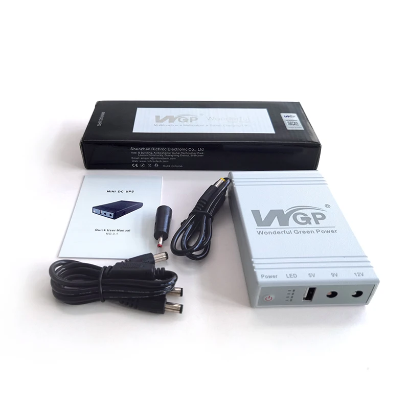 WGP MINI UPS fast charging 17600mAh high capacity multiple output mini dc ups for wifi router monitor no break