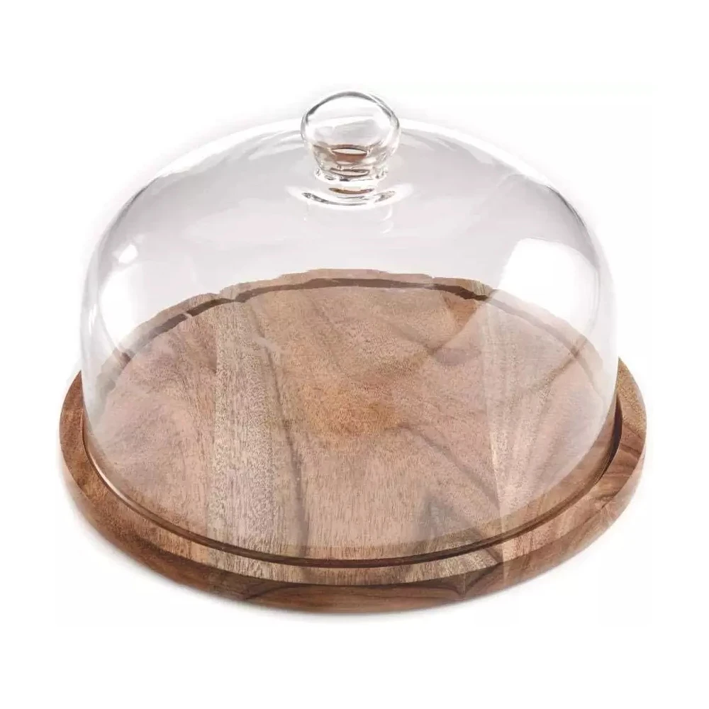 Glass Cake Stand with Dome Cheese Board Covered Platter and Serving Tray for Pastries Pies Appetizers in good price