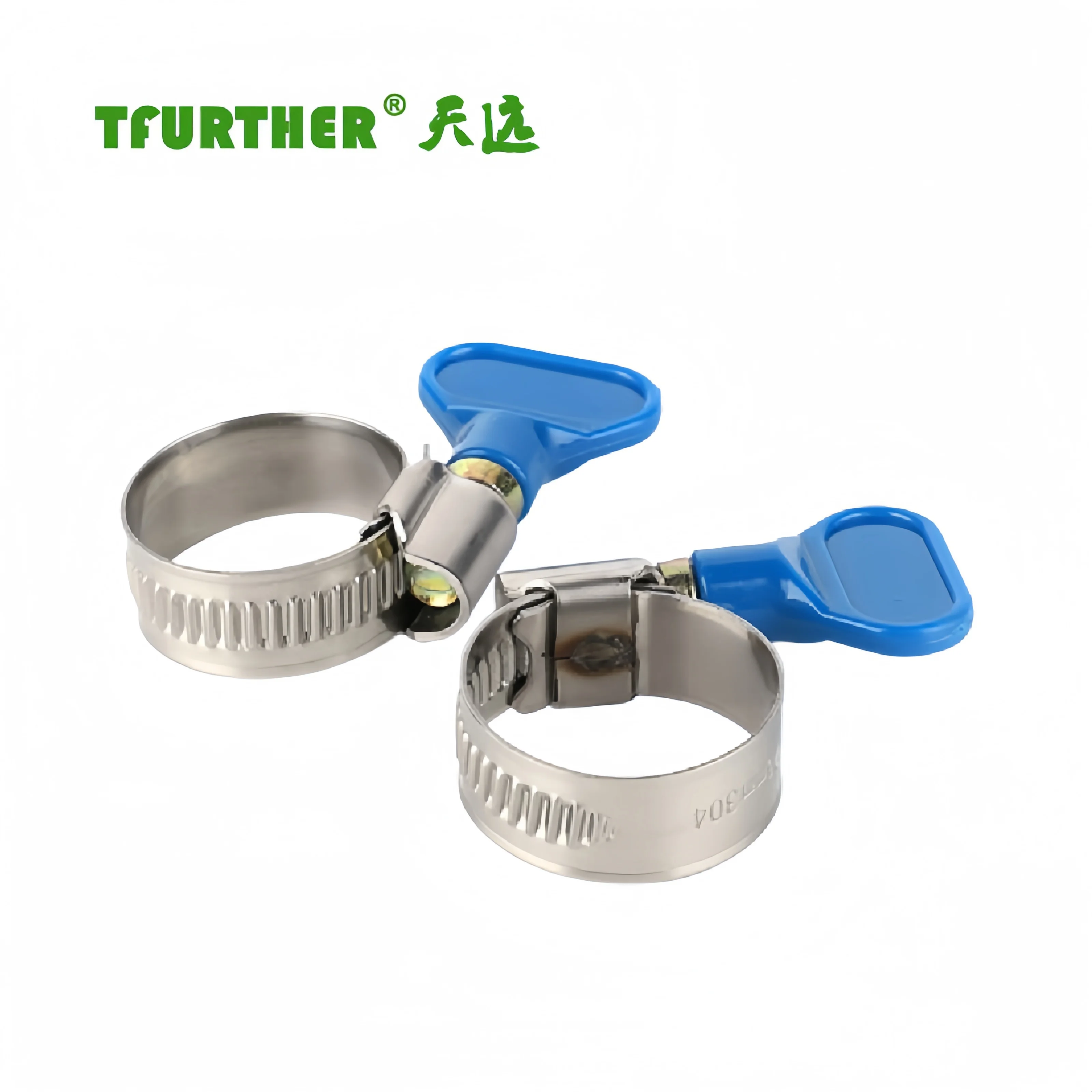 2024 German 201 material Stainless steel Butterfly with plastic handle hose clamps