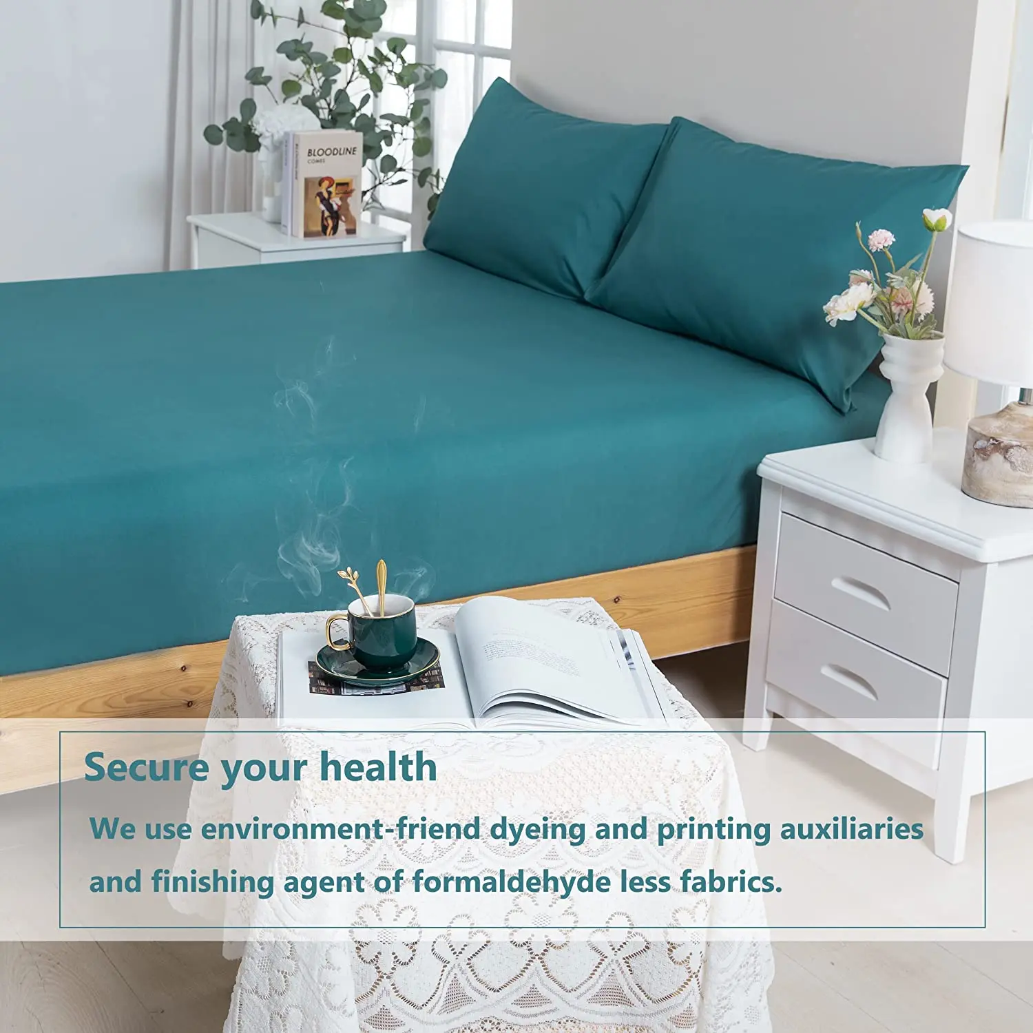 Fade Resistant Double Brushed Ultra Soft Microfiber   Pocket Single Fitted Sheet