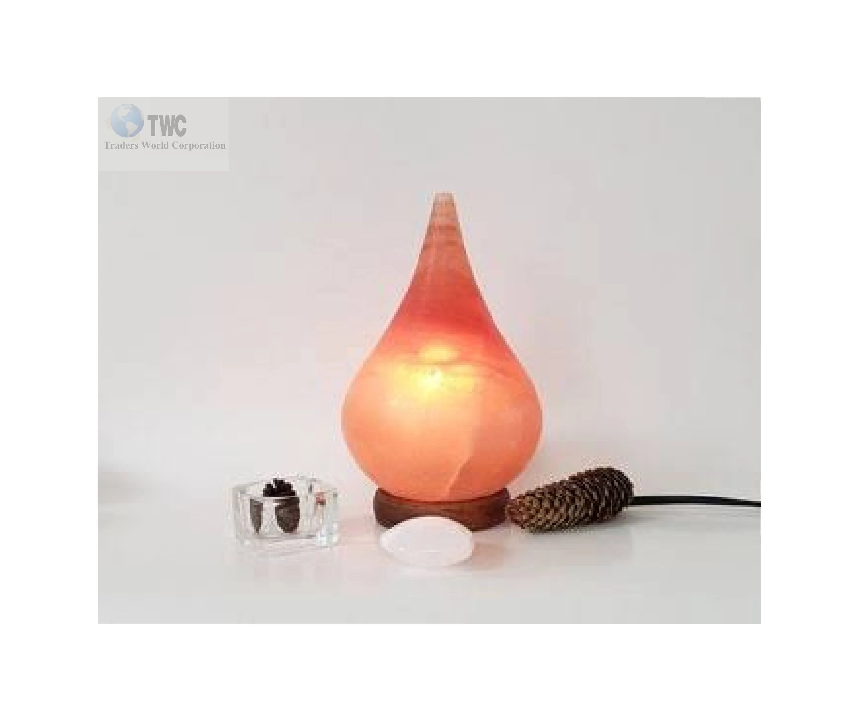 Butiful Shape and Accurate Size of Crystal Water Drop Salt Lamp With Wood Base Available at  Wholesale Price Direct From Factory